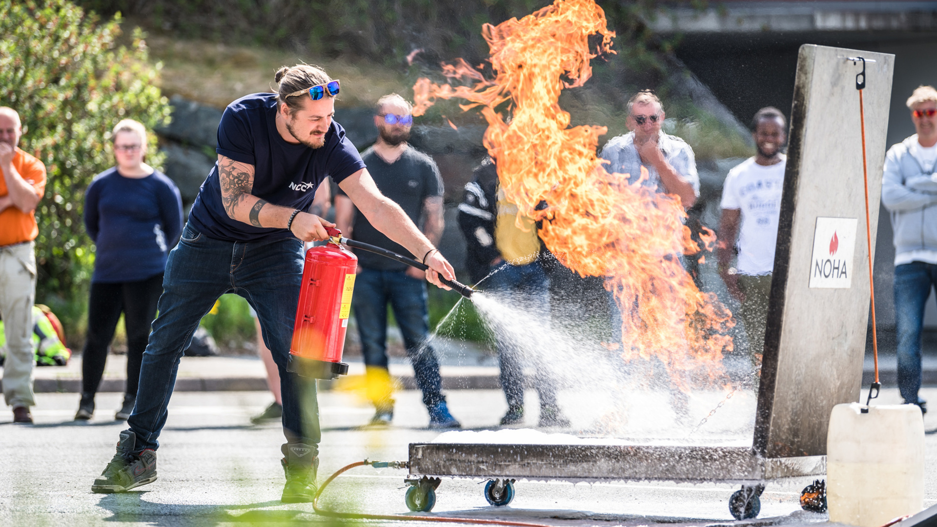 Brandsläckningsövning